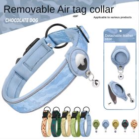 Cross-border new dog collar airtag locator anti-lost pet collar; Pet Collar with AirTag Case Holder (colour: Camouflage yellow collar set, size: XL)