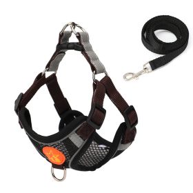 Small Dog Harness Puppy Harness and Leash Set with Reflective Strip for Small Dog Breeds (Color: Black, size: L)