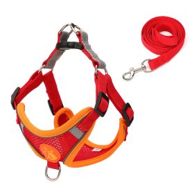 Small Dog Harness Puppy Harness and Leash Set with Reflective Strip for Small Dog Breeds (Color: Red, size: XL)