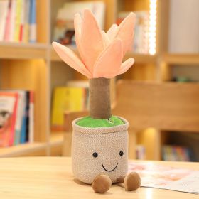 Plush Simulation Dragon Beard Tree Potted Bouquet Toy Cute Doll (Option: Pink-35CM)