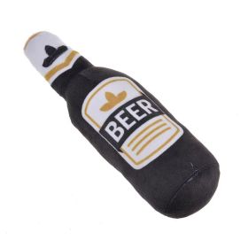 Plush Stuffed Vodka Squeaky Sounding Molar Toy (Option: Gray Beer-26x7cm)