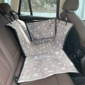 Rear Printed Double Layer Waterproof Pet Car Mat Pet Cat Dog Protection Pet Hanging Basket (Option: Gray Dog Bone-60x50x35cm)