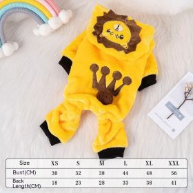 Autumn And Winter Thermal Coral Fleece Transformation Lion Dog Clothes (Option: Lion Pet Costume-S)