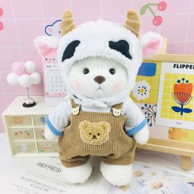 Little Bear  Doll Changing Clothes Giving Girls A Valentine's Day Gift (Option: Milk White BearCow Set)