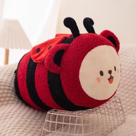 Cute Bee Pillow Lying Cartoon Animal Figurine Doll Butterfly Plush Toy Holiday Gift (Option: Ladybug-30cm)