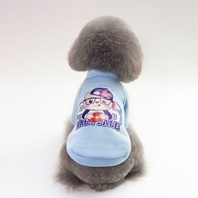 Dog Winter Pet Clothes Brushed Hoody (Option: Bear Hoodie Blue-L)