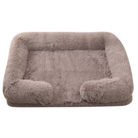 Doghouse Cathouse Plush Round Pet Bed (Option: M27 Beige Brown-L Containing Inner Sleeve)