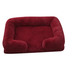 Doghouse Cathouse Plush Round Pet Bed (Option: M27 Wine Red-XL Contains Inner Sleeve)