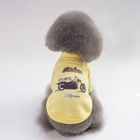 Dog Winter Pet Clothes Brushed Hoody (Option: Motorcycle Sweater Yellow-XL)