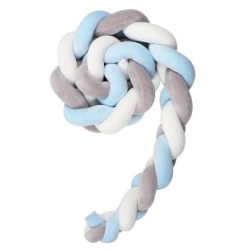 Knotted Long Pillow Three-strand Twist Spandex Bed Fence Baby (Option: Gray White Small Sky Blue-150cm)