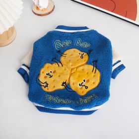 Dog Clothes Fleece-lined Thickened Warm Coat (Option: Blue-XL)