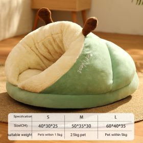 Warm Velvet Padded Thickened Small Dog Nest (Option: Avocado Green-M)