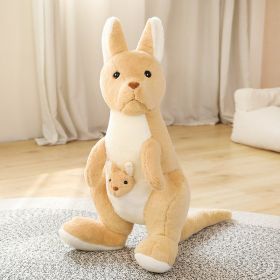 Kangaroo Plush Mother And Child Plush Toy Doll Simulation Kangaroo (Option: Brown-70cm)