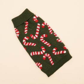 Small And Medium-sized Dogs Christmas Sweater Clothing (Option: Red Walking Stick-M)