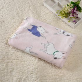 Dog Kennel Coral Fleece Blanket (Option: Bull Terrier Light Pink-60x 80cm)