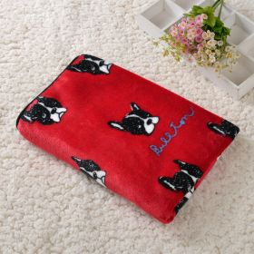 Dog Kennel Coral Fleece Blanket (Option: Jarre Aero Bull Red-80x 100cm)