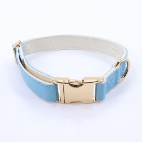 Pet Collar Metal Buckle High Quality All-match (Option: Light Blue Golden Necklace-L)