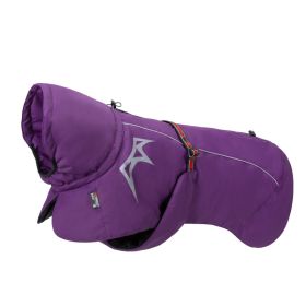 Pet Dog Cotton-padded Clothes Autumn And Winter Waterproof Warm With Velvet (Option: Purple-Back Length 35cm)